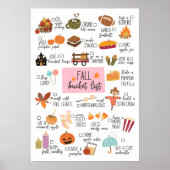 Halloween Herfst Bucket List | Herfstelementen Poster (Voorkant)
