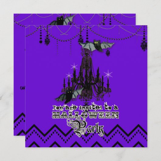Halloween Herfst Chandelier Bat Chevron Zig Zag Kaart (Voorkant / Achterkant)
