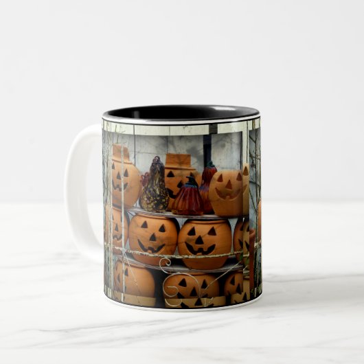 Halloween/Herfst Drank Mok - Pompoenen (Voorkant links)