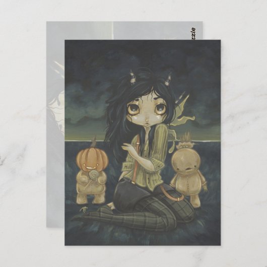 Halloween herfst fantasy fee gothic briefkaart (Voorkant / Achterkant)