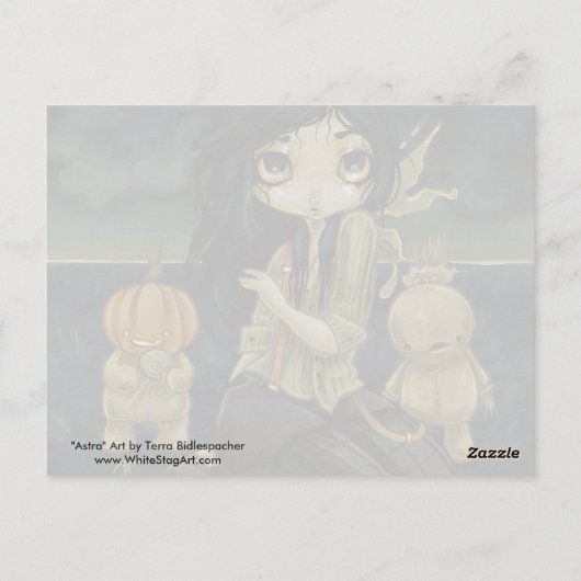 Halloween herfst fantasy fee gothic briefkaart (Achterkant)