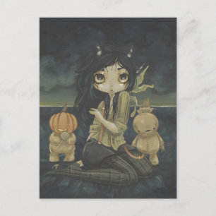 Halloween herfst fantasy fee gothic briefkaart