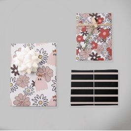 Halloween Herfst Floral Pastel gekleurd Inpakpapier Vel