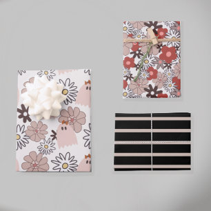Halloween Herfst Floral Pastel gekleurd Inpakpapier Vel
