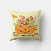 Halloween Herfst Floral Pumpkin Kussen (Achterkant)