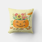 Halloween Herfst Floral Pumpkin Kussen (Voorkant)