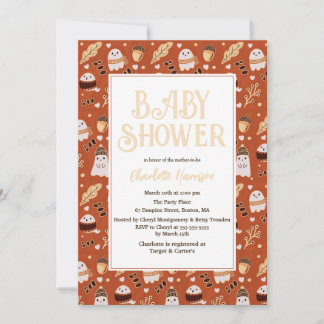 Halloween Herfst Ghosts & Foliage Baby shower Kaart