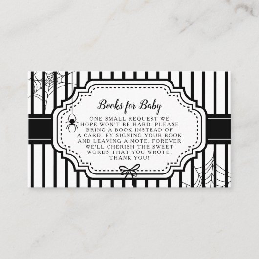 Halloween Herfst Gotische Spooky Boeken voor Baby Informatiekaartje (Voorkant)