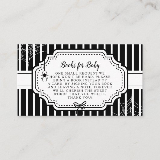 Halloween Herfst Gotische Spooky Boeken voor Baby Informatiekaartje (Voorkant)