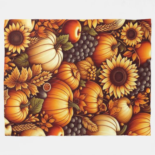 Halloween/Herfst/Herfst/pompoen Fleece Deken (Voorkant (Horizontaal))