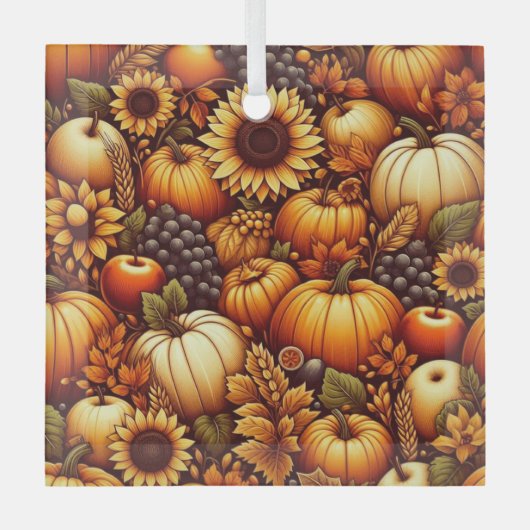 Halloween/herfst/herfst/pompoen Glas Ornament (Voorkant)