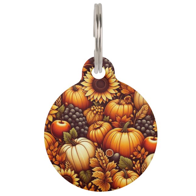 Halloween/herfst/herfst/pompoen Huisdierpenning (Voorkant)