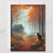 Halloween/Herfst/ Herfst/ pompoen/ kat Feestdagenkaart (Voorkant)