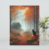 Halloween/Herfst/ Herfst/ pompoen/ kat Feestdagenkaart (Staand voorkant)