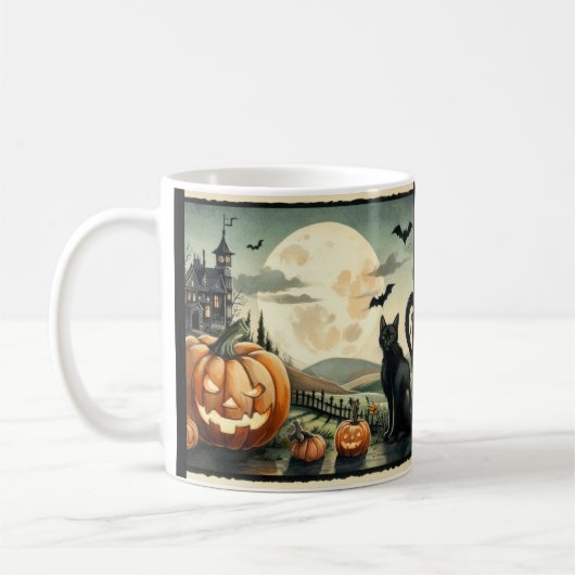Halloween/Herfst/ Herfst/pompoen/kat Koffiemok (Links)