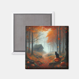 Halloween/Herfst/Herfst/pompoen/kattenpapierbekers Magneet