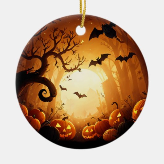 Halloween/herfst/Herfst/Pompoen Keramisch Ornament (Voorkant)