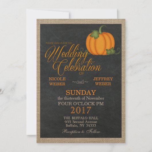 Halloween Herfst herfst pompoen land schuur bruilo Kaart (Voorkant)