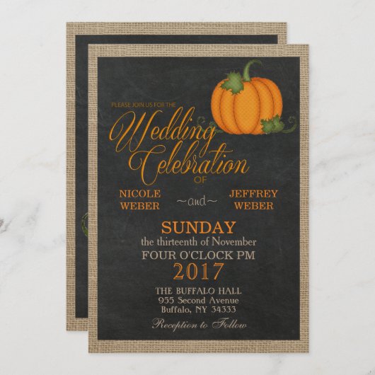 Halloween Herfst herfst pompoen land schuur bruilo Kaart (Voorkant / Achterkant)