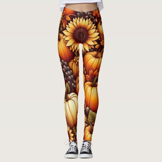 Halloween/Herfst/ Herfst/pompoen Leggings (Voorkant)