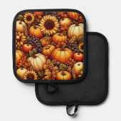 Halloween/Herfst/Herfst/pompoen Pannenlap (Voorkant / Achterkant)
