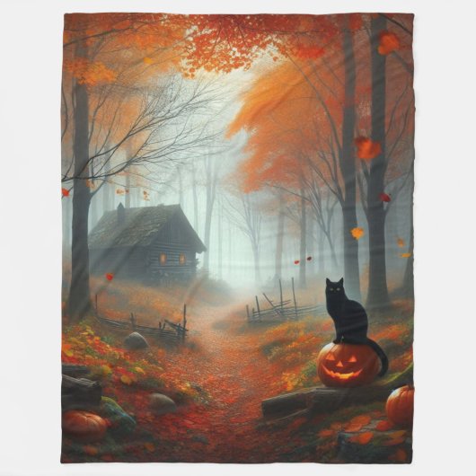 Halloween/Herfst/Herfst/pompoen/poes Fleece Deken (Voorkant)