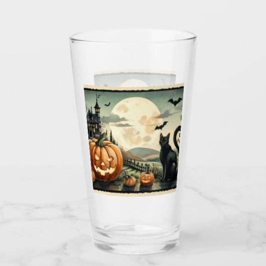 Halloween/Herfst/Herfst/pompoen/poes Glas (Voorkant)