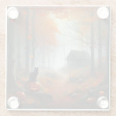 Halloween/Herfst/Herfst/pompoen/poes Glazen Onderzetter (Achterkant)