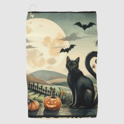 Halloween/Herfst/Herfst/pompoen/poes Golfhanddoek (Voorkant)