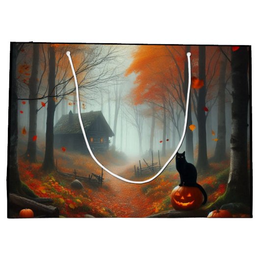 Halloween/Herfst/Herfst/pompoen/poes Groot Cadeauzakje (Achterkant)