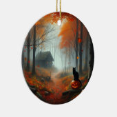 Halloween/Herfst/Herfst/pompoen/poes Keramisch Ornament (Rechts)