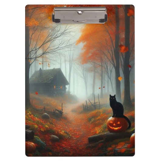 Halloween/Herfst/Herfst/pompoen/poes Klembord (Voorkant)