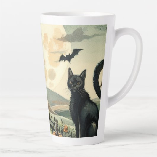 Halloween/Herfst/Herfst/pompoen/poes Latte Mok (Rechts)