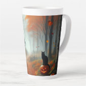 Halloween/Herfst/Herfst/pompoen/poes Latte Mok (Rechterhoek)
