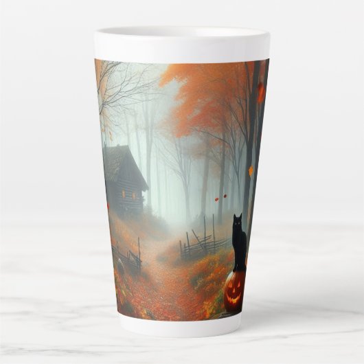 Halloween/Herfst/Herfst/pompoen/poes Latte Mok (Voorkant)