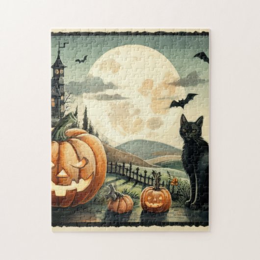 Halloween/Herfst/Herfst/pompoen/poes Legpuzzel (Verticaal)