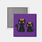 Halloween/Herfst/Herfst/pompoen/poes Magneet (Voorkant / Achterkant)