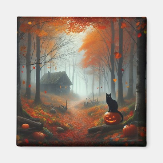 Halloween/Herfst/Herfst/pompoen/poes Magneet (Voorkant)