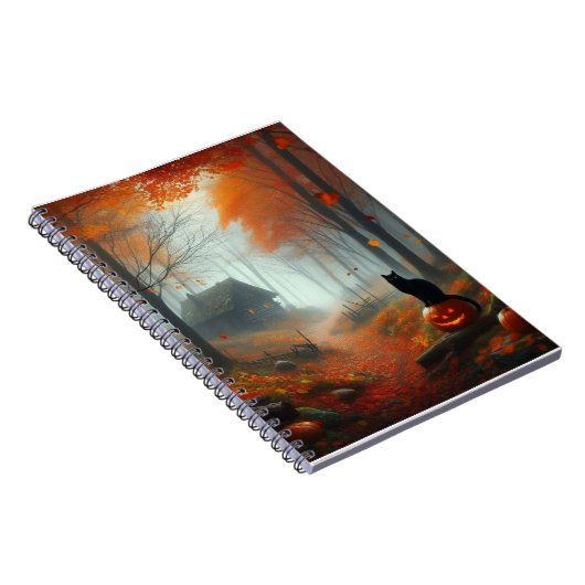 Halloween/Herfst/Herfst/pompoen/poes Notitieboek (Rechterzijde)