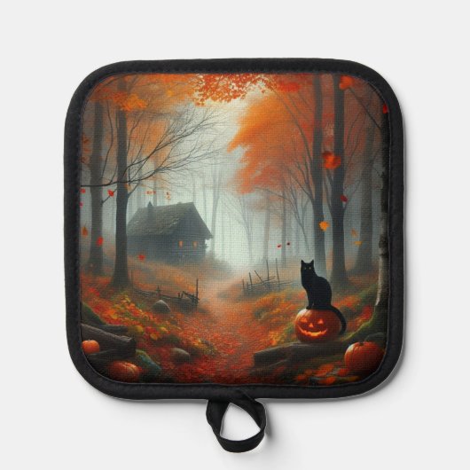 Halloween/Herfst/Herfst/pompoen/poes Pannenlap (Voorkant)