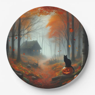 Halloween/Herfst/Herfst/pompoen/poes Papieren Bordje