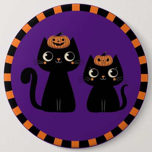 Halloween/Herfst/Herfst/pompoen/poes Ronde Button 6,0 Cm (Voorkant)