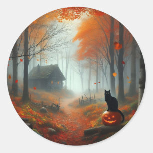 Halloween/Herfst/Herfst/pompoen/poes Ronde Sticker