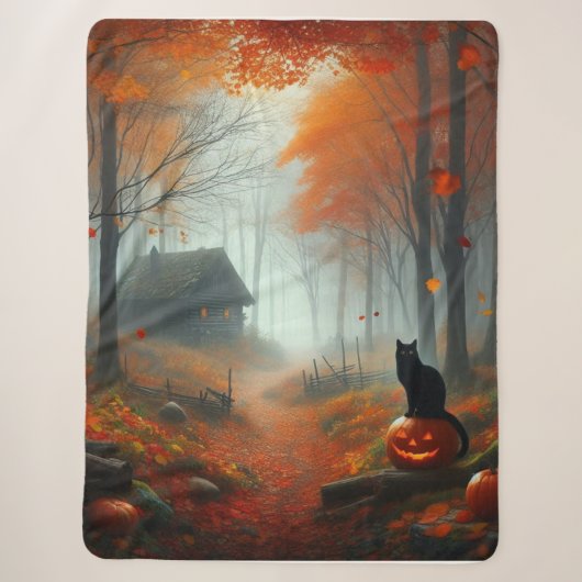 Halloween/Herfst/Herfst/pompoen/poes Sherpa Deken (Voorkant)