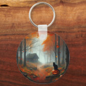Halloween/Herfst/Herfst/pompoen/poes Sleutelhanger (Voorkant)