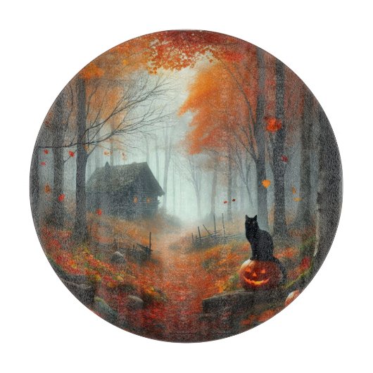 Halloween/Herfst/Herfst/pompoen/poes Snijplank (Voorkant)