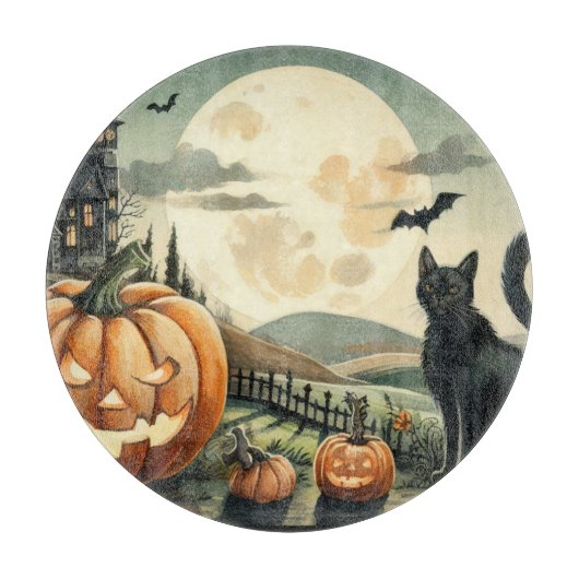 Halloween/Herfst/Herfst/pompoen/poes Snijplank (Voorkant)