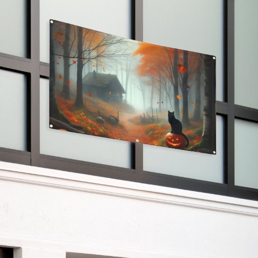 Halloween/Herfst/Herfst/pompoen/poes Spandoek (Buitenkant Gebouw)