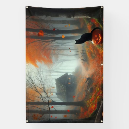 Halloween/Herfst/Herfst/pompoen/poes Spandoek (Verticaal)