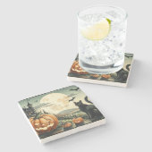 Halloween/Herfst/Herfst/pompoen/poes Stenen Onderzetter (Zijkant)